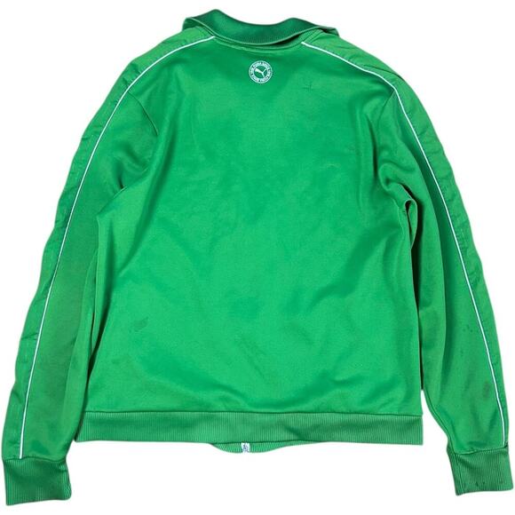 Puma Pin Striped Green Track Jacket - Picture 2 of 5